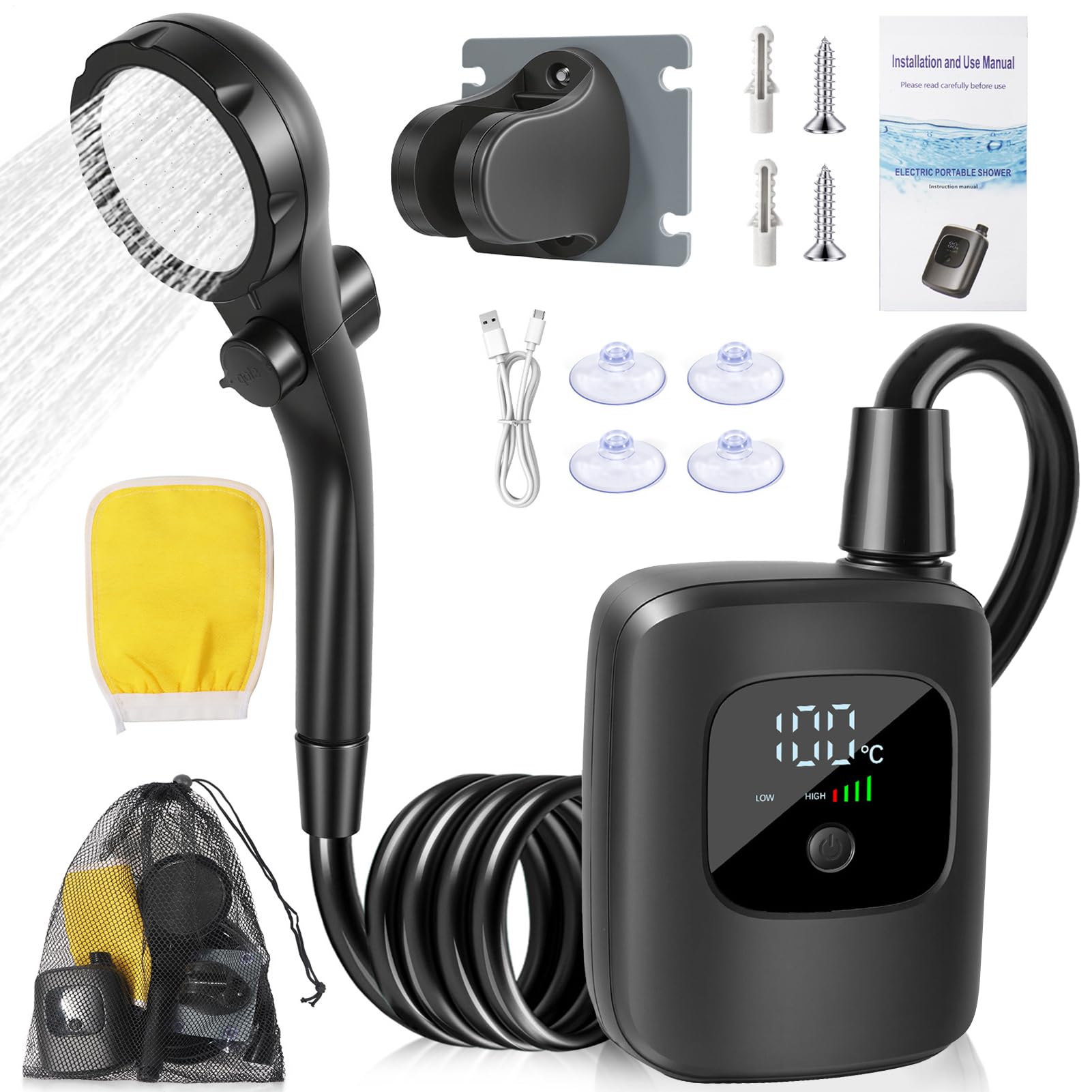 Ducha portátil genérica 2400 mAh limpieza para animales domésticos