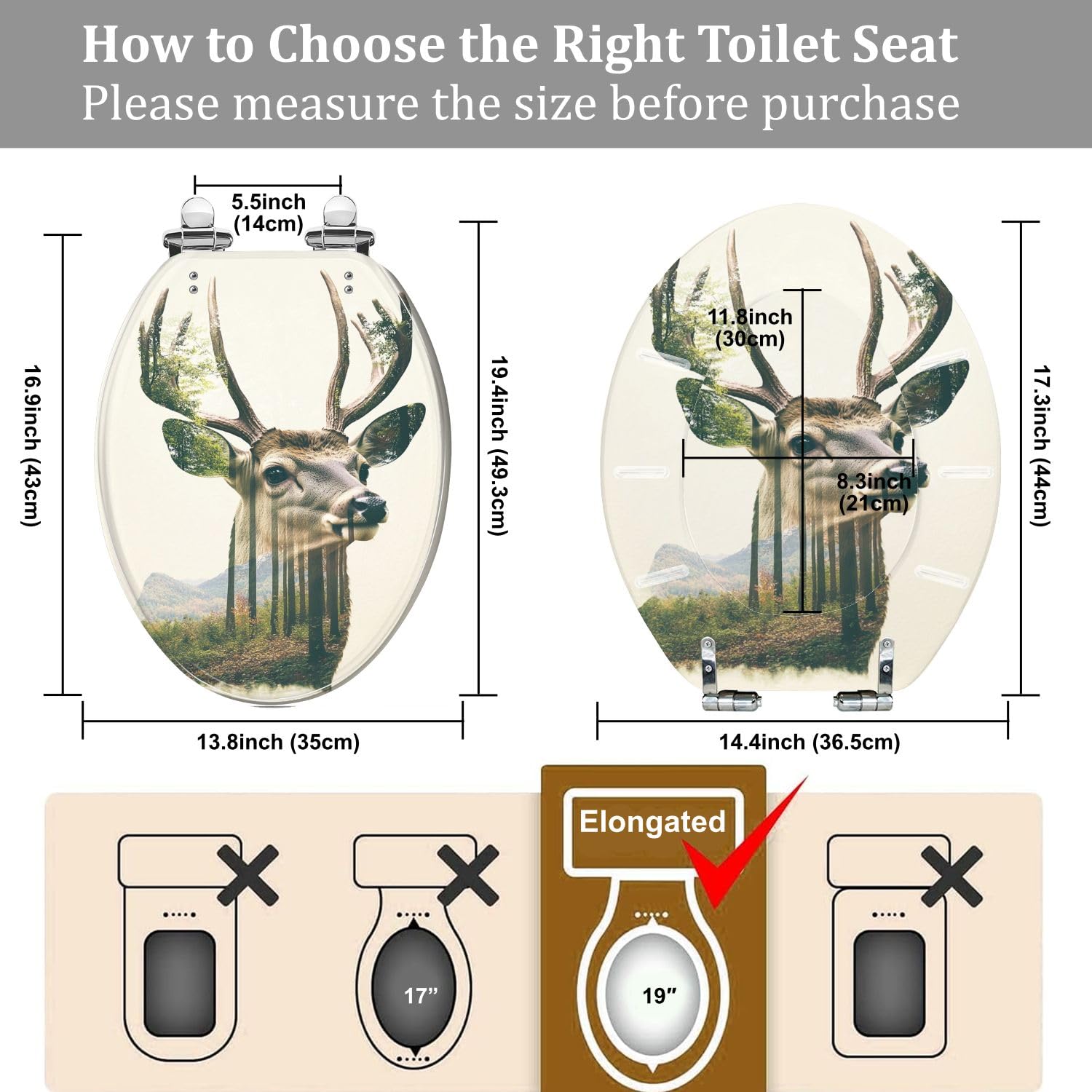 Langer WC-Sitz für Badezimmer