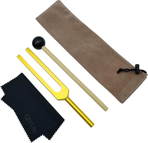 QIYUN Tenedor de afinación, diapasones de 528 Hz para curación, reparación de ADN y instrumento musical de curación perfecto con paño de limpieza y disponible en Yaxa Colombia
