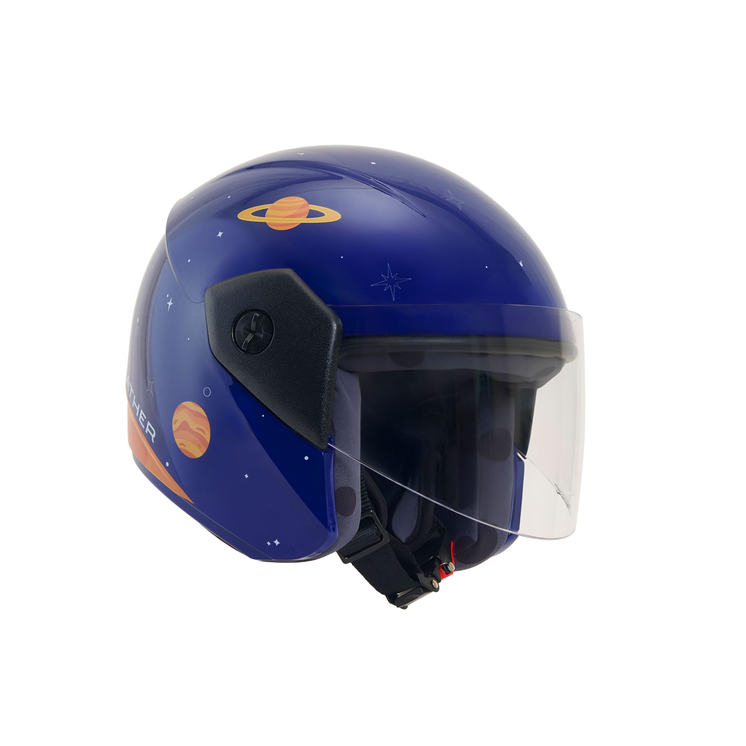 Ather Junior Astro Kids Helmet | ISI-Certified 2-Wheeler Helmet for Children | Lightweight, Comfortable Fit & Space Explorer Design | Medium 52 Cm-image-14