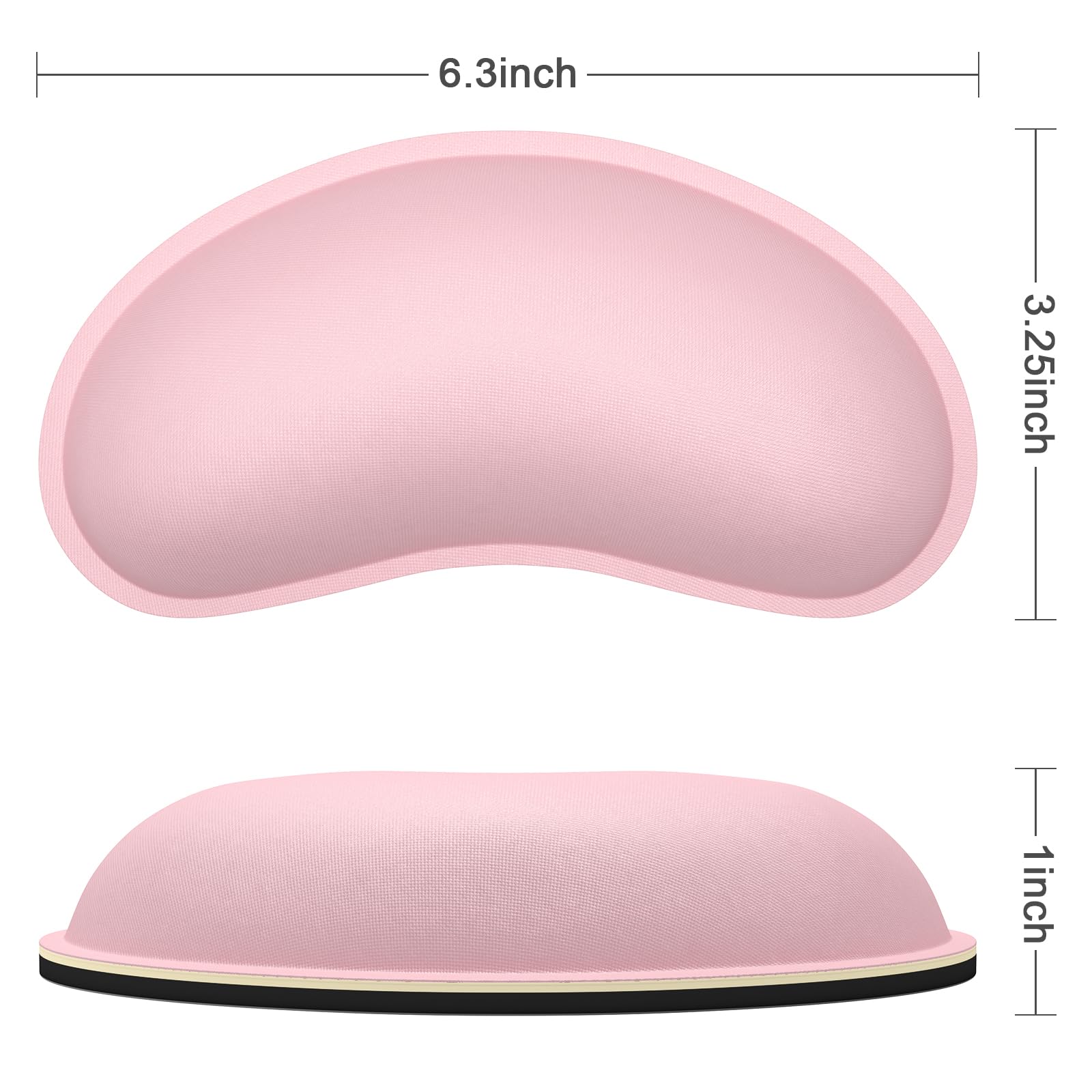 Dapesuom Maus-Handgelenkauflage, niedliches Ergonomisch Memory-Schaum Handgelenkstütze Pad für Computer-Schreibtischunterlagen, Maus-Handgelenk-Pad für Büroarbeit und Laptop, Computer, Hellrosa