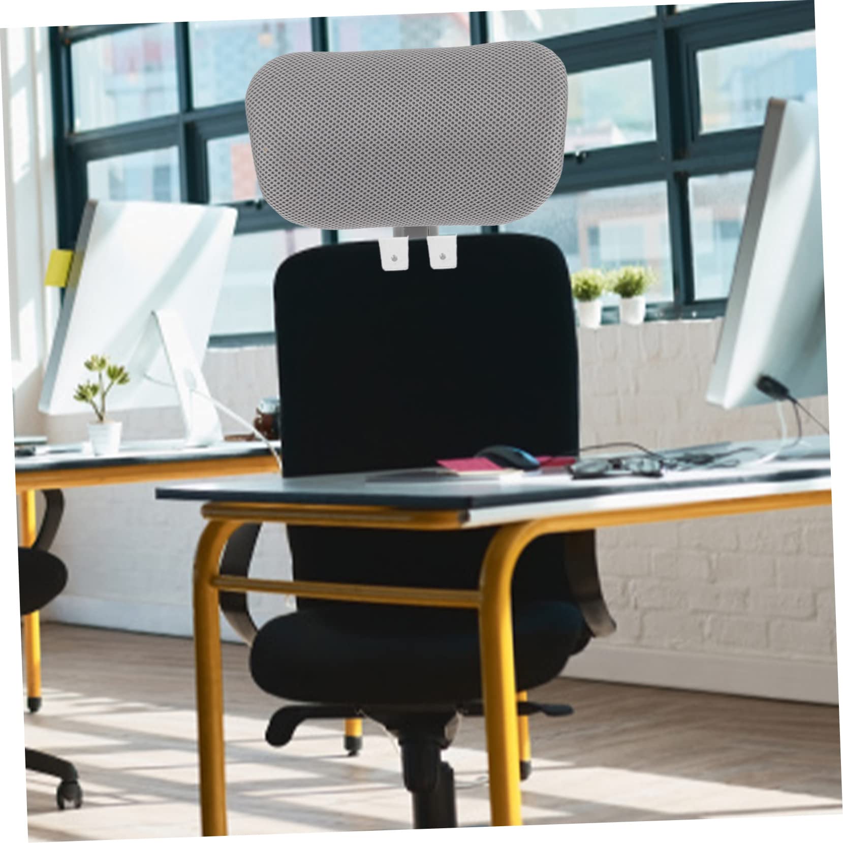 Hemobllo Reposacabezas de Silla de Oficina Ajustable Estructura Ergonómica y Material de Malla para Aliviar el Dolor de Cuello en Oficina y Hogar