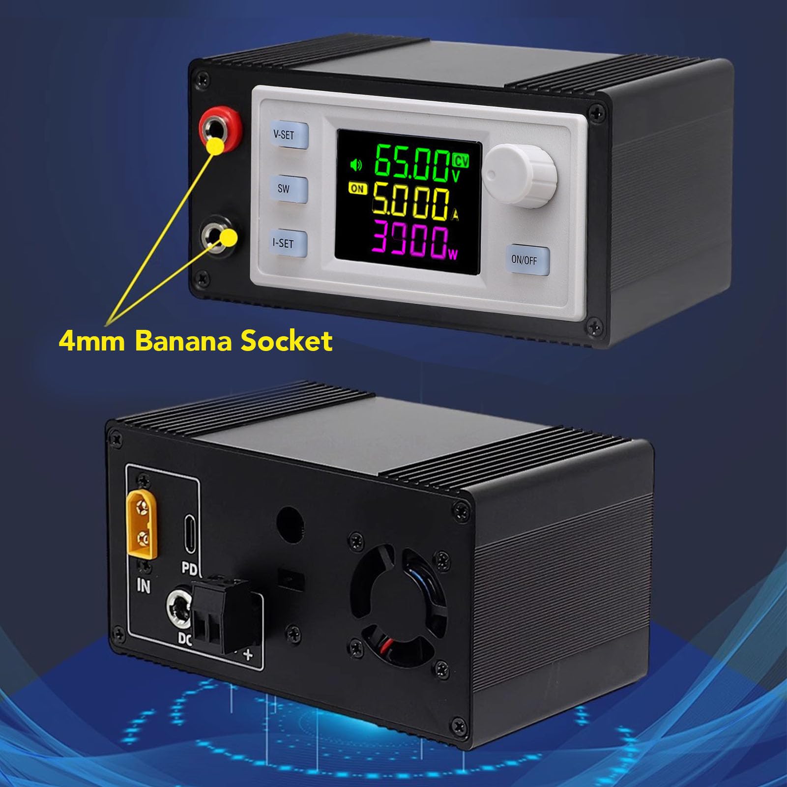 Regulador de Voltaje Ajustable DC12-72V a 0-65V Convertidor Panel de alimentación Módulo de Corriente Constante Digital 0-6A 390W