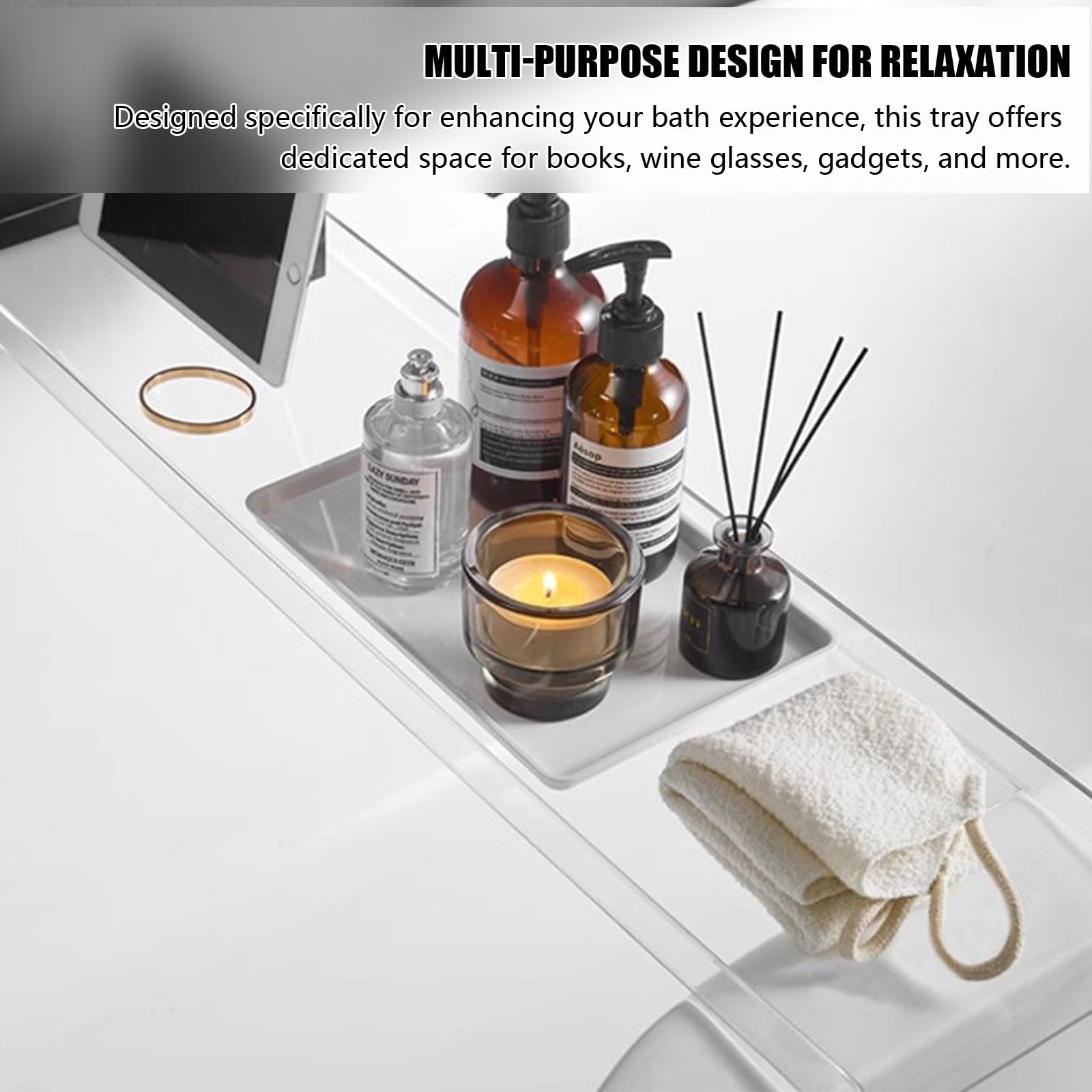 Vassoio per vasca da bagno in acrilico, moderno nizer per Relaxat & Sto, accessori da bagno per esperienza spa, per gli amanti della cura di sé