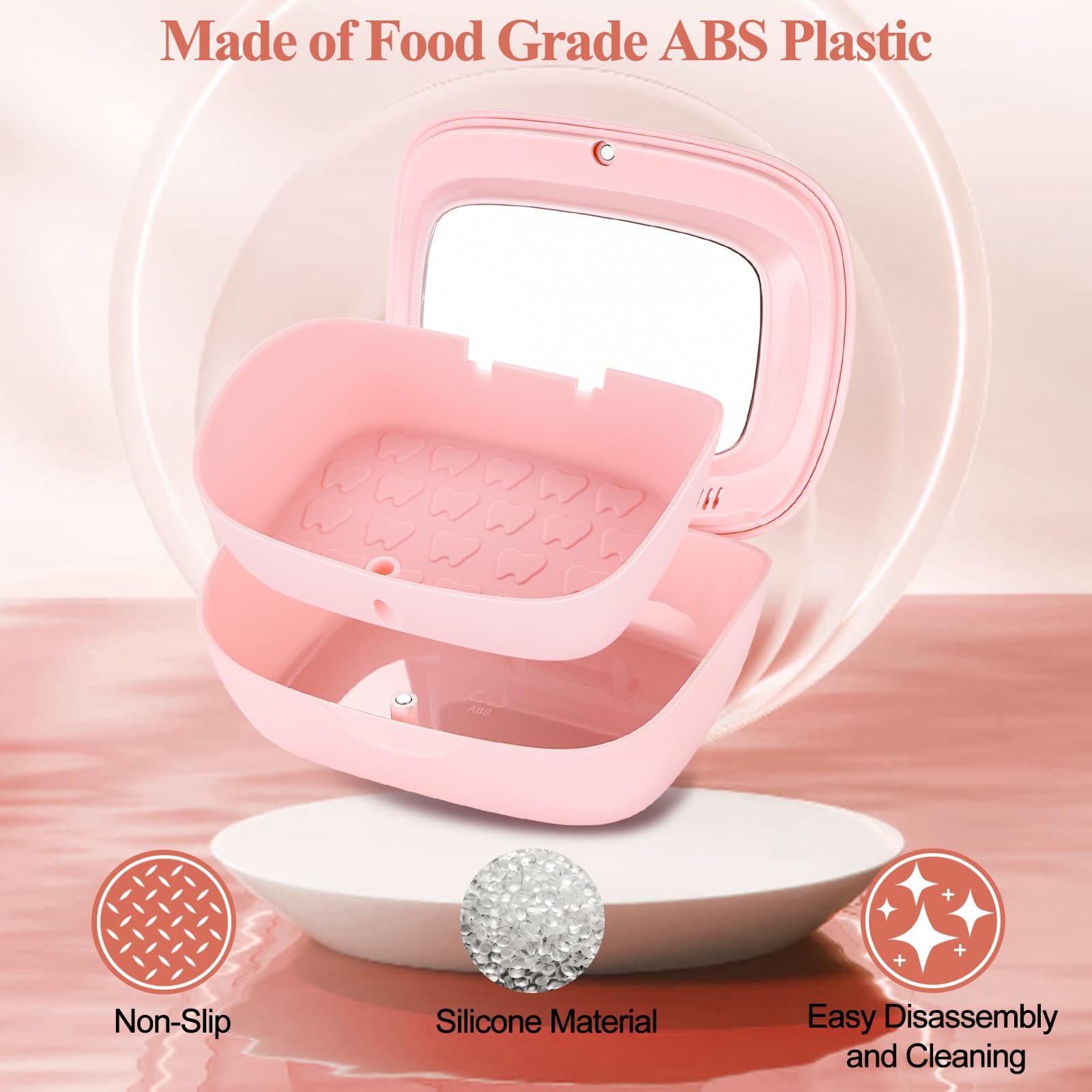 Funda alineadora de doble capa, estuche de retención con espejo, soporte de retención con herramienta de extracción y cepillo de limpieza con agujeros de ventilación compatible con funda de alineador,
