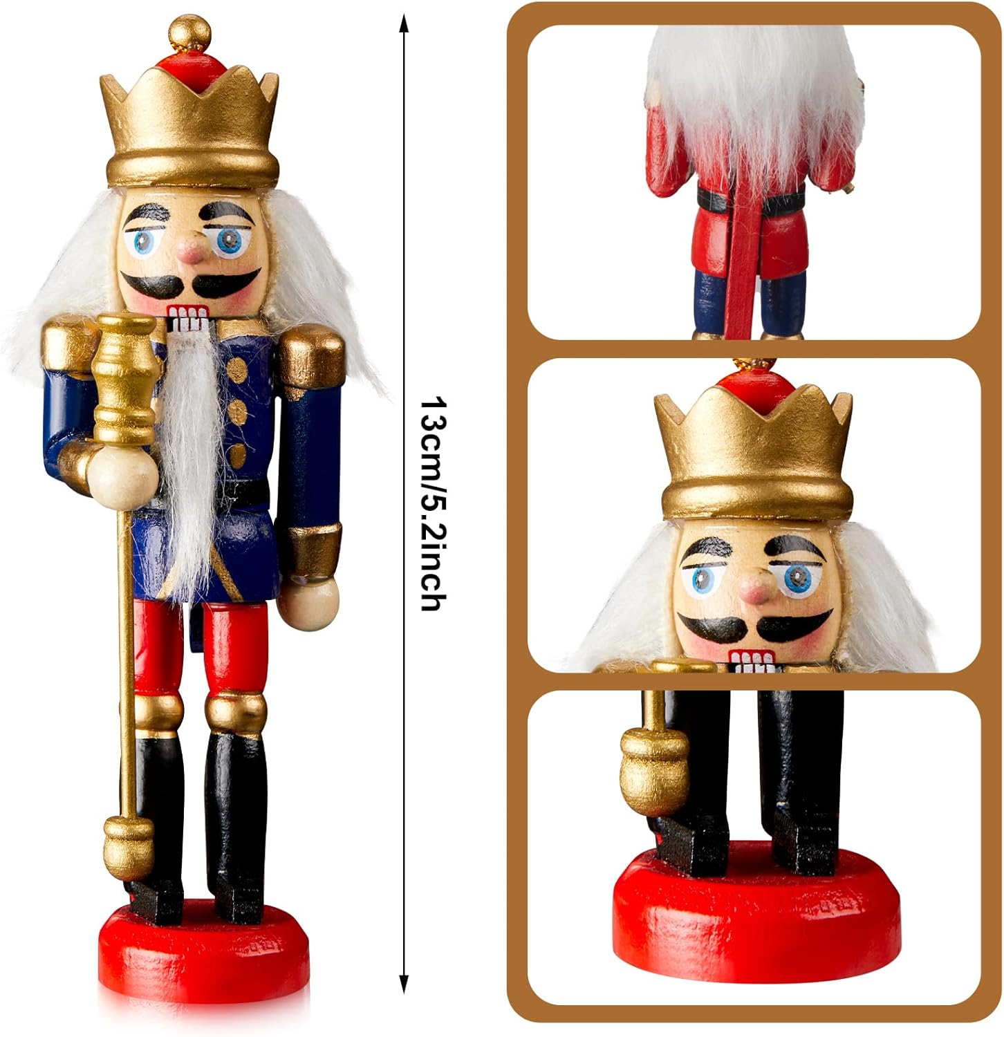 Aoriher 24 Pcs Christmas Nutcracker Ornament Small Wooden Soldier Hanging Decorations Nutcracker Figure Christmas Ornament for Xmas Tree Decoration Figure