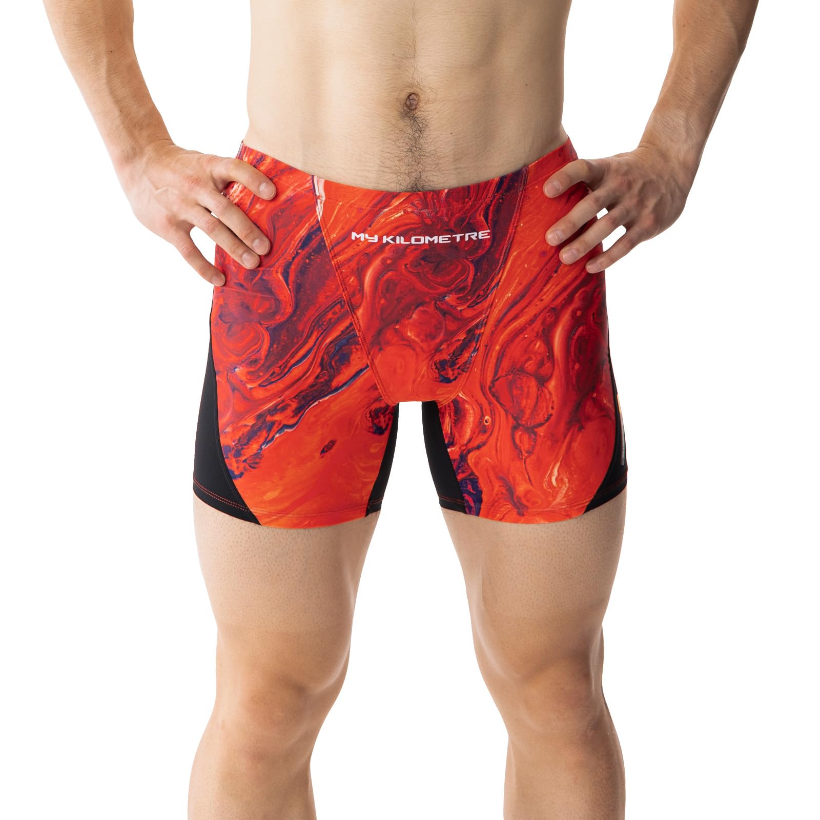 MY KILOMETRE Maillot de Bain Homme Boxer Short Jammer Natation Cordon Serrage Endurance Résistant Chlore Plage Surf