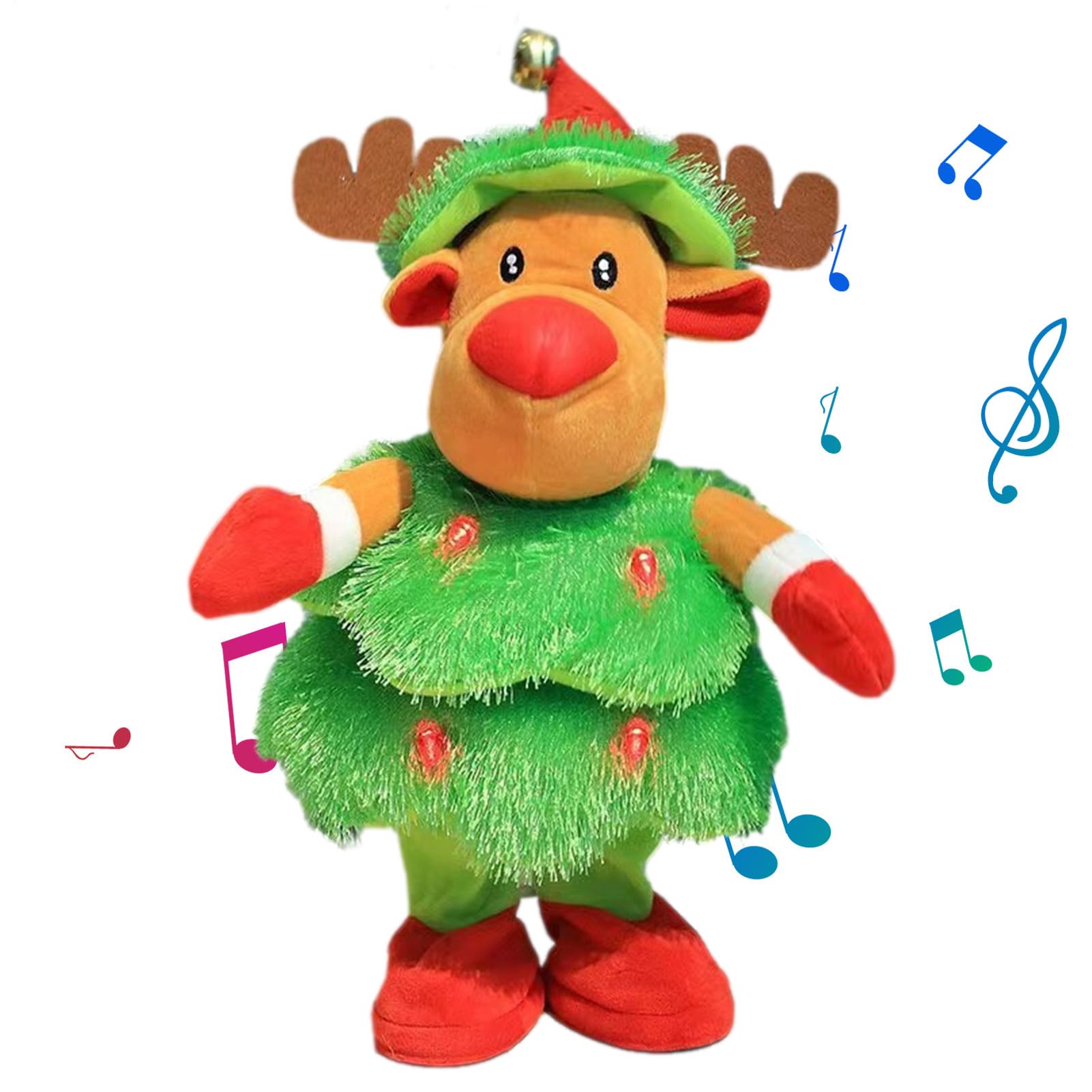 Giocattolo Pupazzo di Neve Natale Musicale Interattivo a Batteria | Bambola di Peluche Natalizia per Casa, Ufficio, Soggiorno, Camera da , Festa, Interno Auto, Appartamento