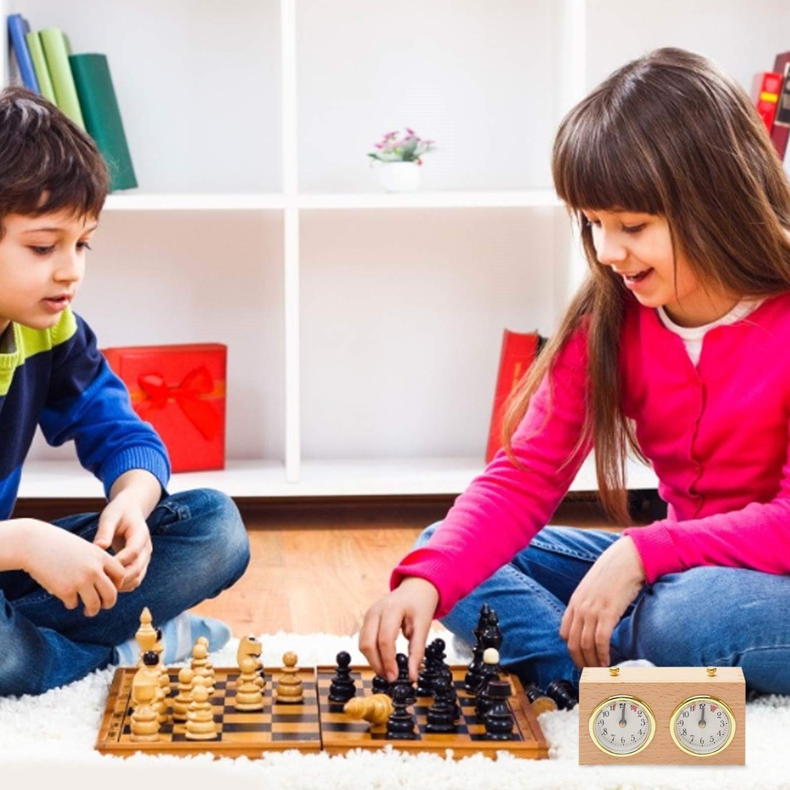 Minuteur Horloge D'échecs Numérique Chronomètre en Bois pour Jeu D'échecs Pendule D'échecs Compte À Rebours Game Timer Chess Clock Timer