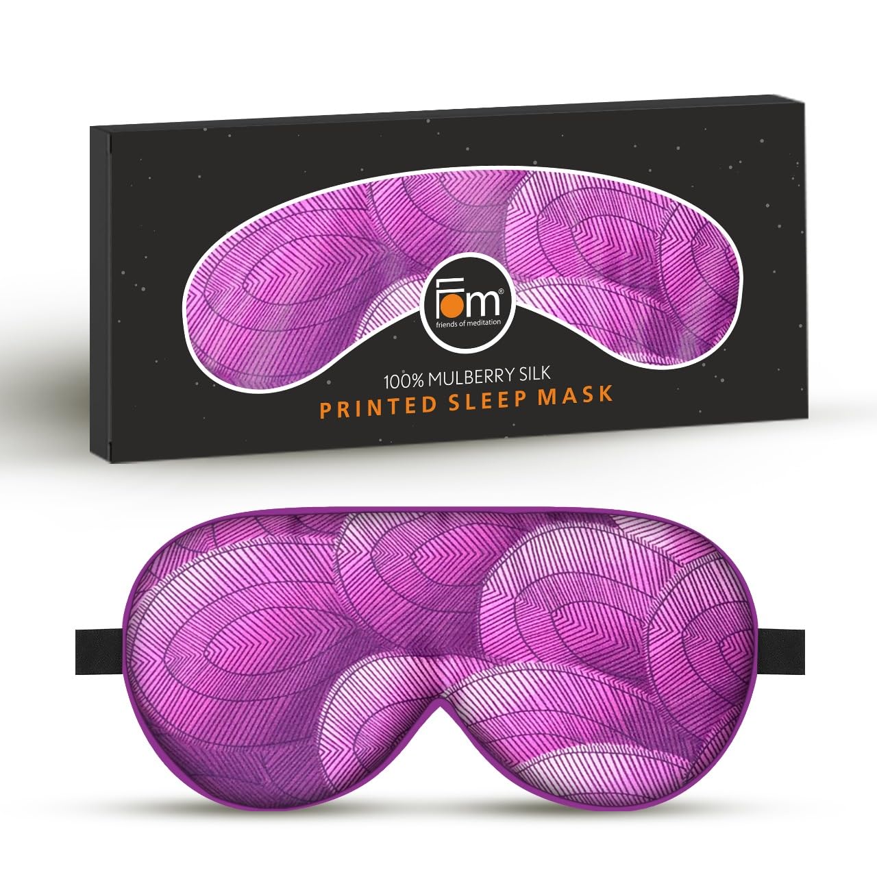 Friends of Meditation 100% Mulberry Silk Eye Mask, Super Smooth Sleep Mask and Blind Fold (Purple Print) (B09N9TD985) Amazon Price History, Amazon Price Tracker