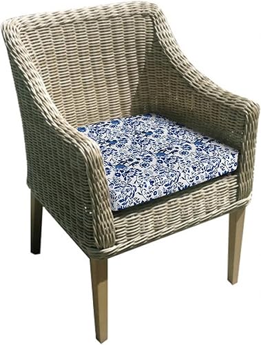 Miniatura 2 de LBCASA Paquete de 4 fundas de cojín para sillas de exterior, impermeables, con estampado floral de primavera azul, acuarela elegante, flores