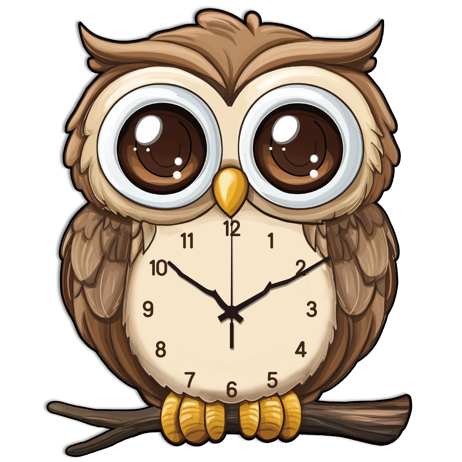 Photo 1 of CHGCRAFT Owl Pattern Wall Clock 16 Inch
