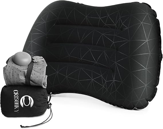 Camping Pillow with Built-in Pump - Inflatable Pillow