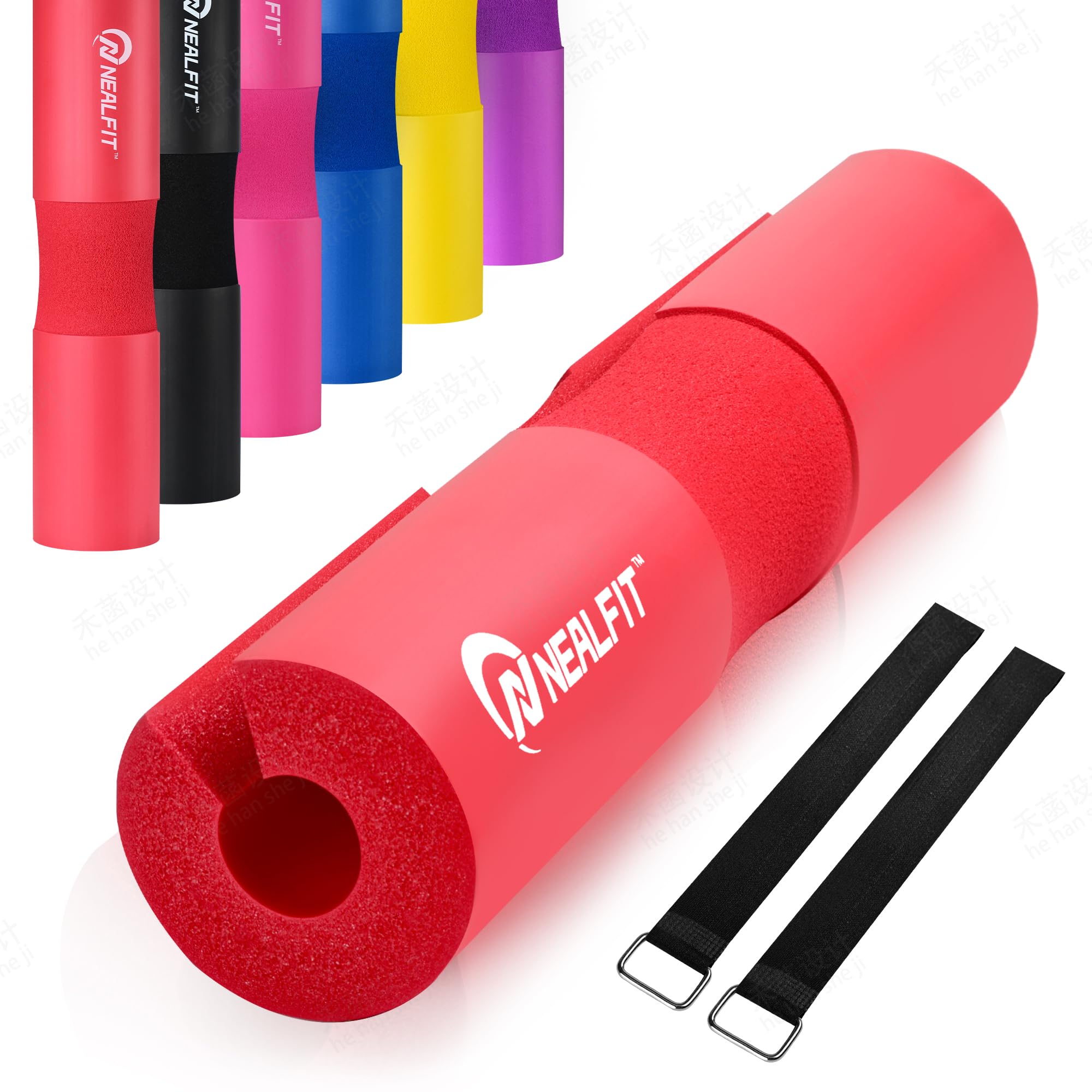 NEALFIT Barbell Pad Squat Pad for Squats—Squat Bar Pad—Great for Weightlifting,Lunges and Hip Thrusts—Foam Sponge Pad—Fit Standard and Olympic Bars Perfectly