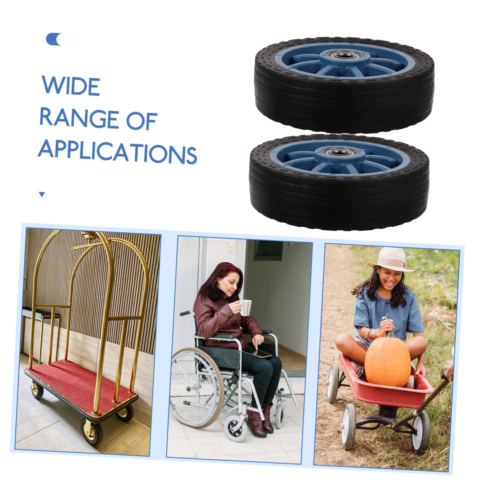 TOYANDONA Roues en Pvc Accessoires Amovibles et Faciles à Utiliser Lot de 2 pour Chariot et Fauteuil Roulant pour Remplacement et Mobilité