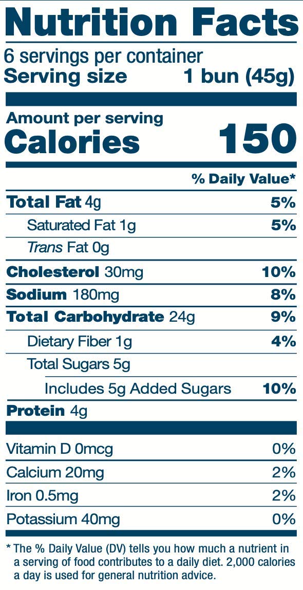 bakerly Brioche Hot Dog Buns Pack of 2, 6-Count (12 Total Brioche Hot Dog Buns)