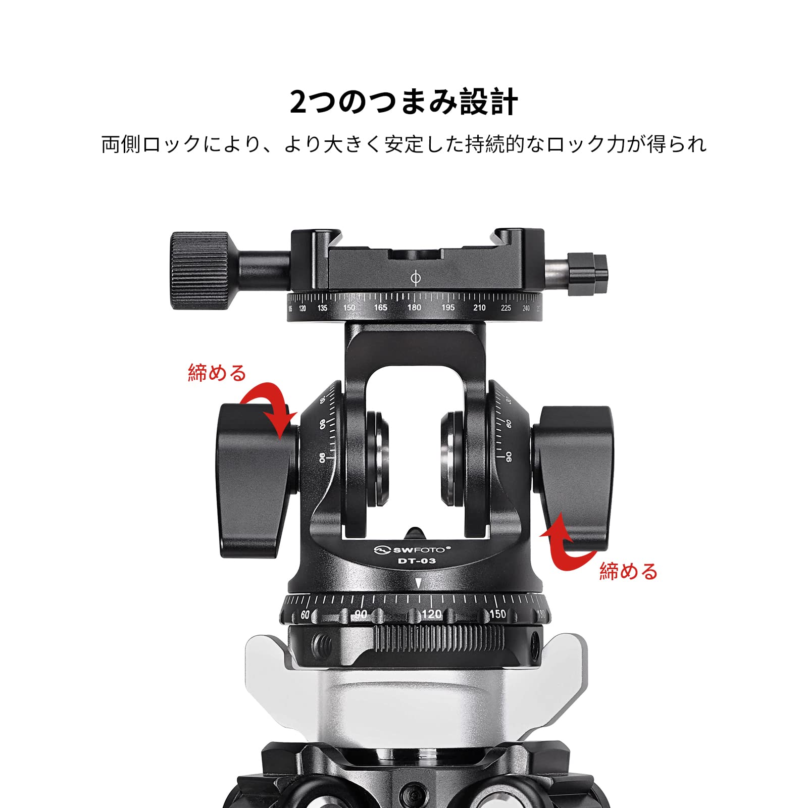 Amazon | SWFOTO DT-03R 2WAY雲台パンニングクランプ 一脚 2