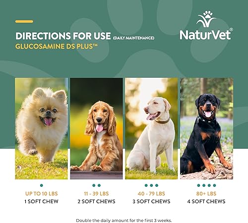 Miniatura 8 de NaturVet Glucosamina DS Plus - Nivel 2 Cuidado moderado - Apoya la función saludable de la cadera y las articulaciones - 70 masticables suaves y