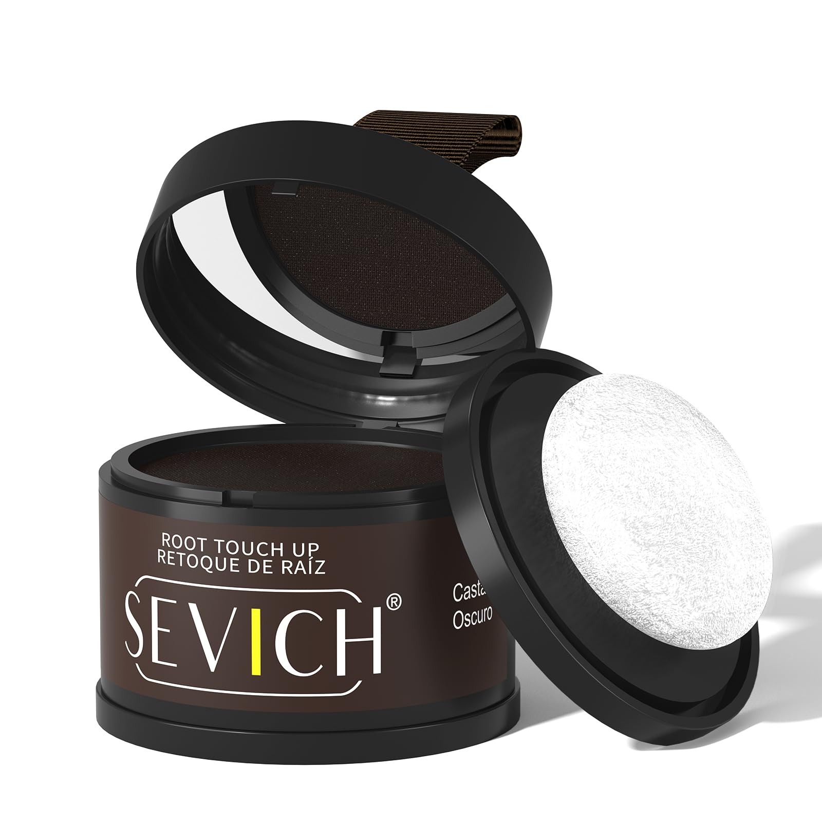 Sevich Hairline Powder，Instantly Conceals Hair Loss, Root Touch up Powder, Hair Shadow Toppers for Women & Men, Touch Up for Thinning Gray Hair, Windproof & Sweatproof, Dark Brown