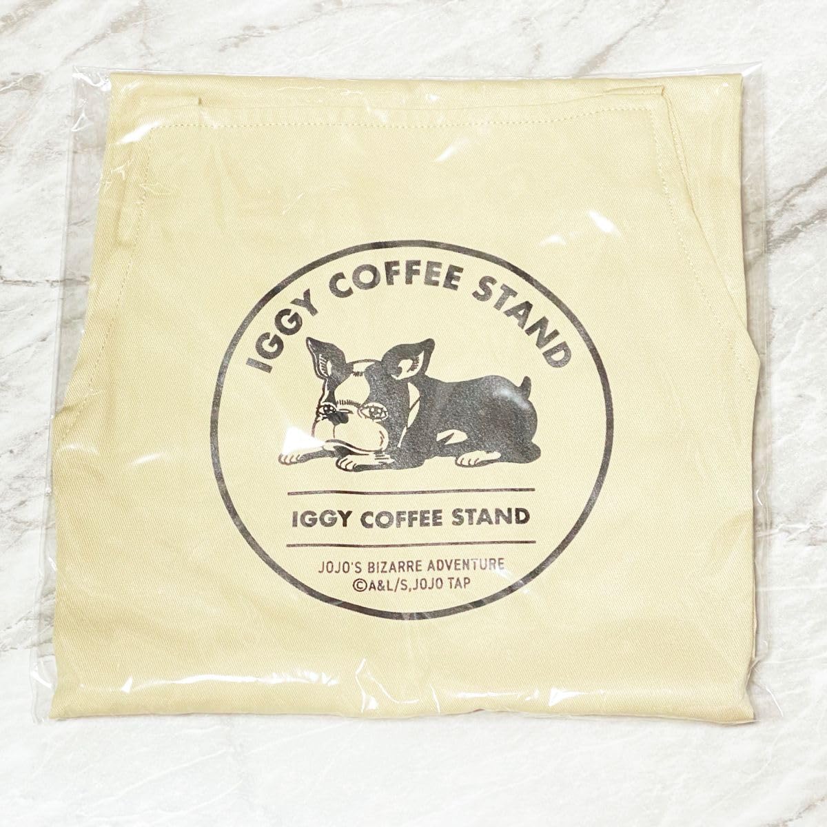 【新品・未使用】ジョジョの奇妙な冒険　ジョジョ　イギー　エプロン　焦茶★ Amazon｜ジョジョの奇妙な冒険 イギー エプロン レディース