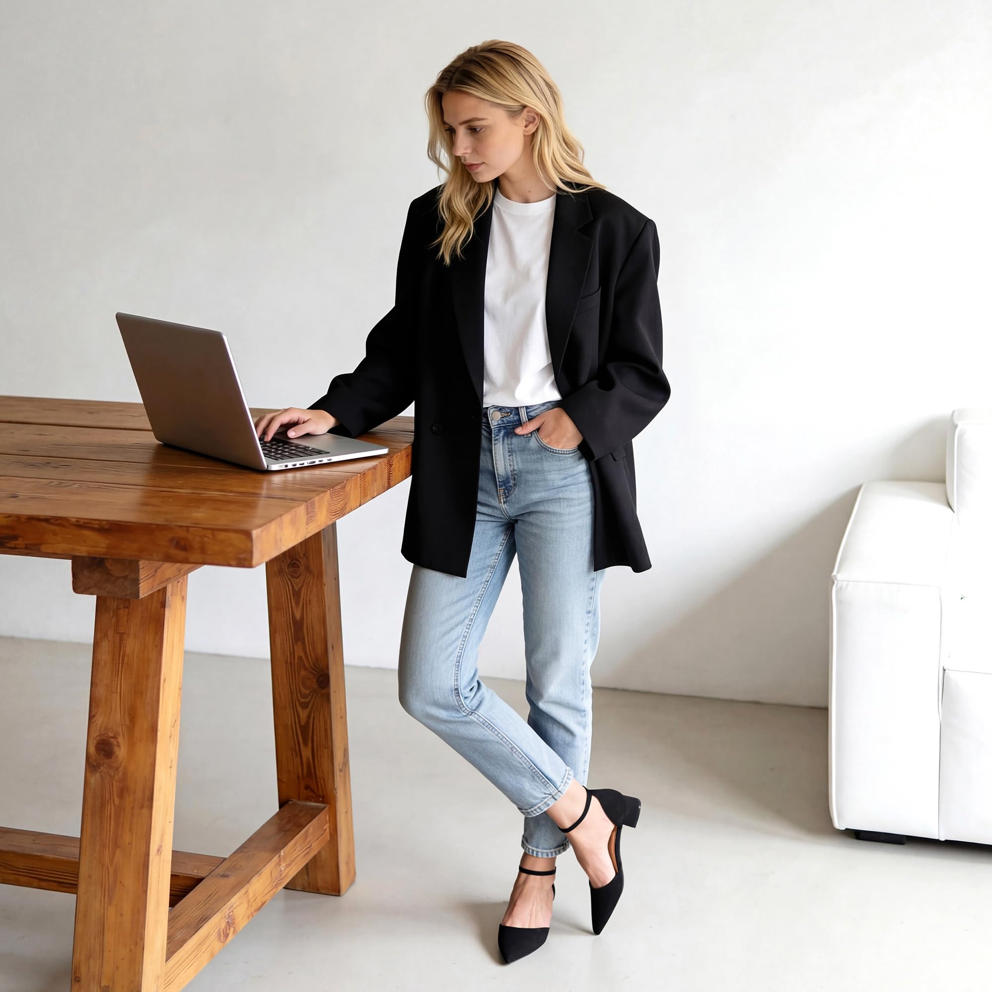 DREAM PAIRS Zapatos de Vestir para Mujer Tacones Bajos Bombas Punta Cerrada Comodidad D'Orsay Planos con Correa al Tobillo