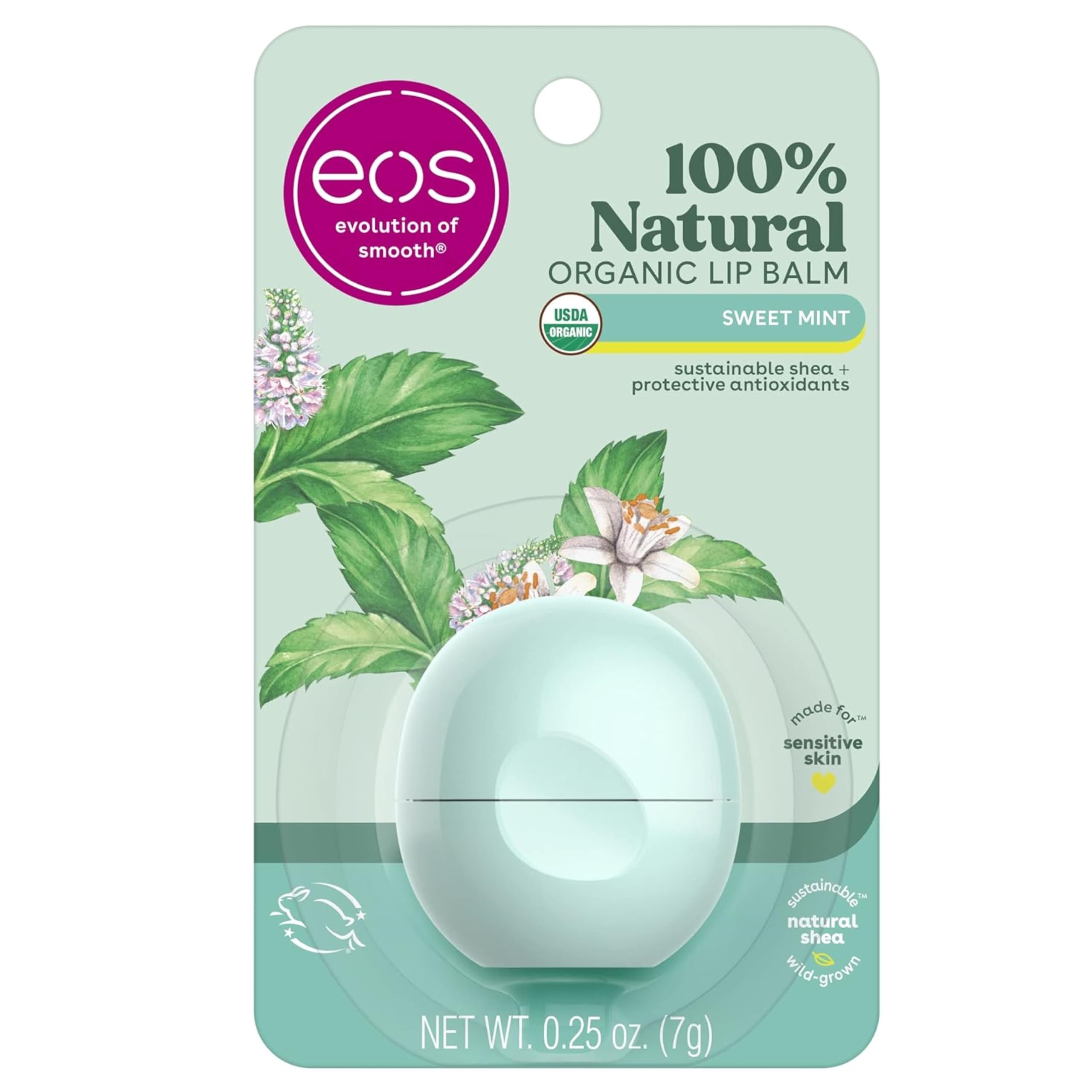 Smooth Lip Balm Sphere, Sweet Mint 0.25 oz (Pack of 7)7