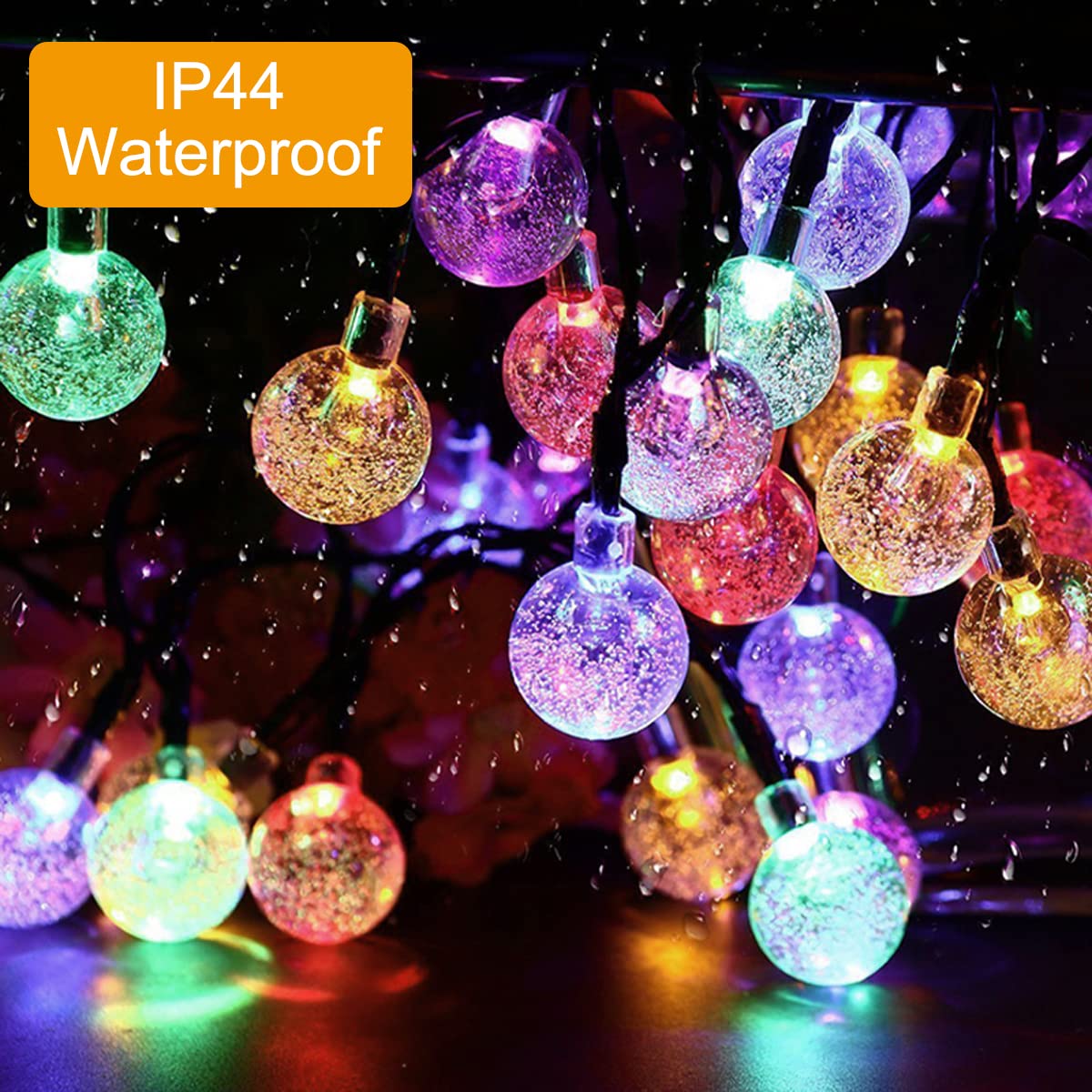 Anmossi Catena Luminosa Esterno Solare,11M 60 LEDs Catena Luminosa Solare,8 Modos,Impermeabile Lampada Solare per Giardino per Giardino,Terrazzo,Natale,Matrimonio,Festa(Colore)