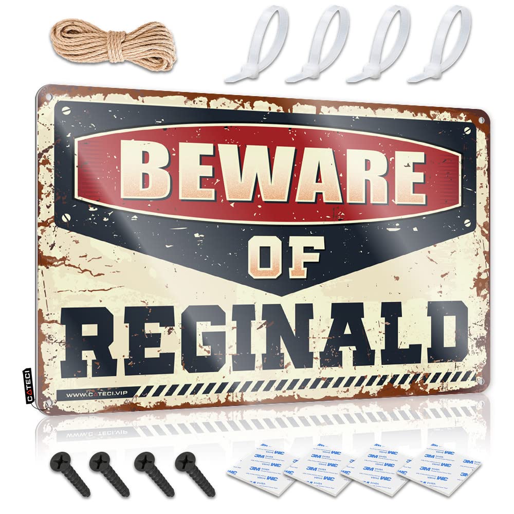 Funny Kitchen Tin Signs Beware Of Reginald Tin Sign Mancave Signs And Decor Man Cave Funny Signs(30X40CM)