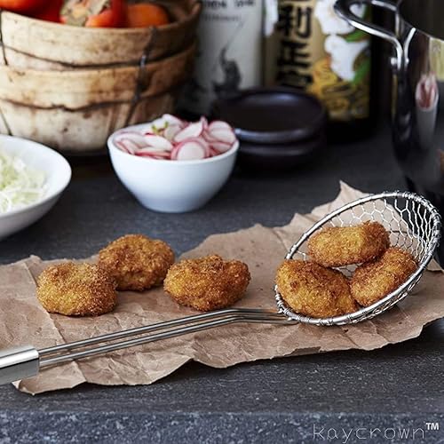 Miniatura 3 de Espumadera con red espiral, utensilios asiáticos en acero inoxidable, Plateado