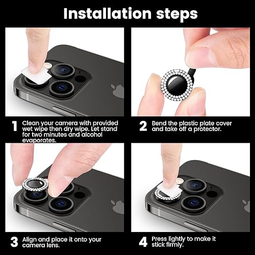 Miniatura 7 de Tensea Protector de lente de cámara para iPhone 15 ProiPhone 15 Pro Max, protector de pantalla de vidrio templado, cubierta de cámara, anillo