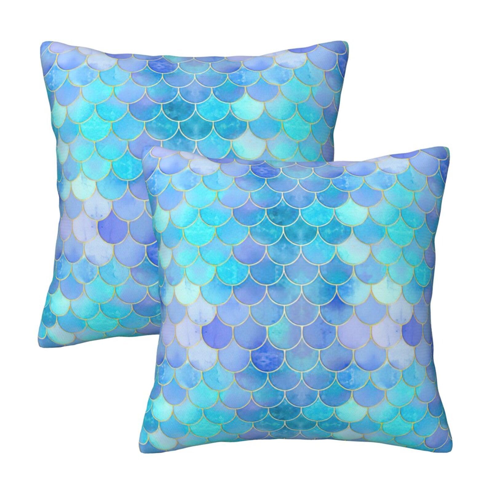 RRhgipp Gold Mermaid Scale Throw Pillow Cases Decorative Cushion Covers Couch Bed Sofa Decoration Xmas Gifts Bed