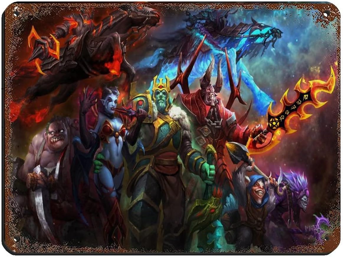DOTA 2 Game 11 Tin Sign Vintage Metal Pub Club Cafe Bar Home Wall Art