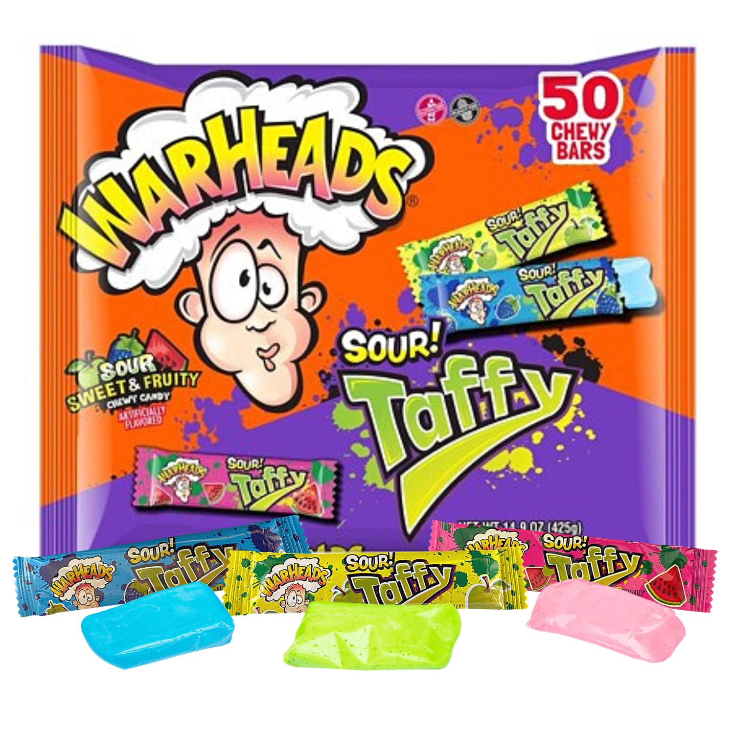 Warheads Sour Taffy Assorted Fruit Flavors, Australia Ubuy
