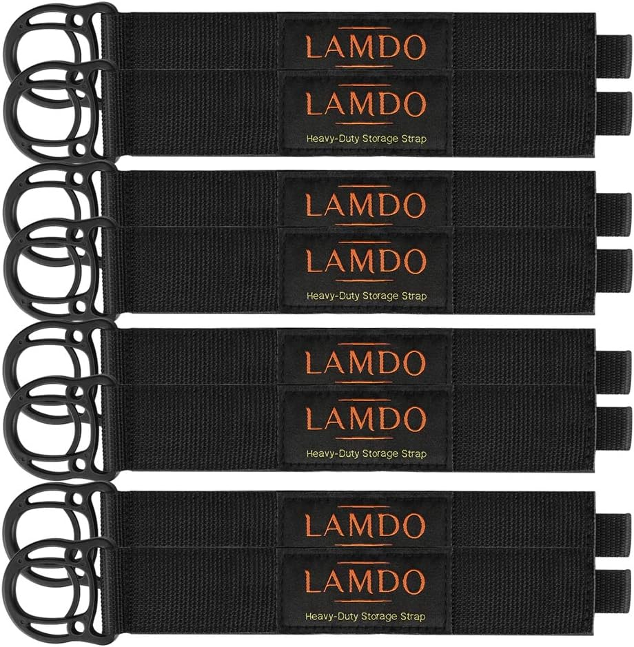 Lamdo Extension Cord Organizer(8 Pack),17" Heavy-Duty Hoop and Loop Storage Straps for Hoses,Cables,Ropes,Cords Hanger and More for Garage,Home,Shop,RV,Boat and Camping Organization
