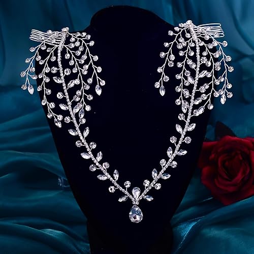 Miniatura 5 de HONGMEI Diadema de boda para mujer, tocados de novia con dije de diamantes de imitación, cadena para la frente, accesorios para el cabello de boda