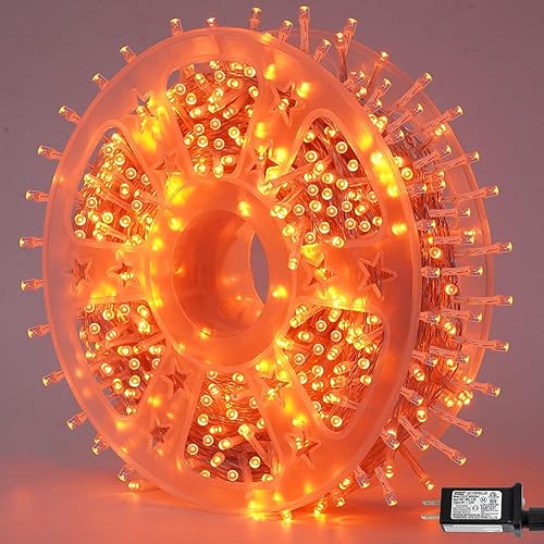 Miniatura 13 de QITONG Tira de luces blancas cálidas para exteriores, 165 pies, 500 luces LED de Navidad, enchufables, 8 modos, cable transparente, luces de Navidad