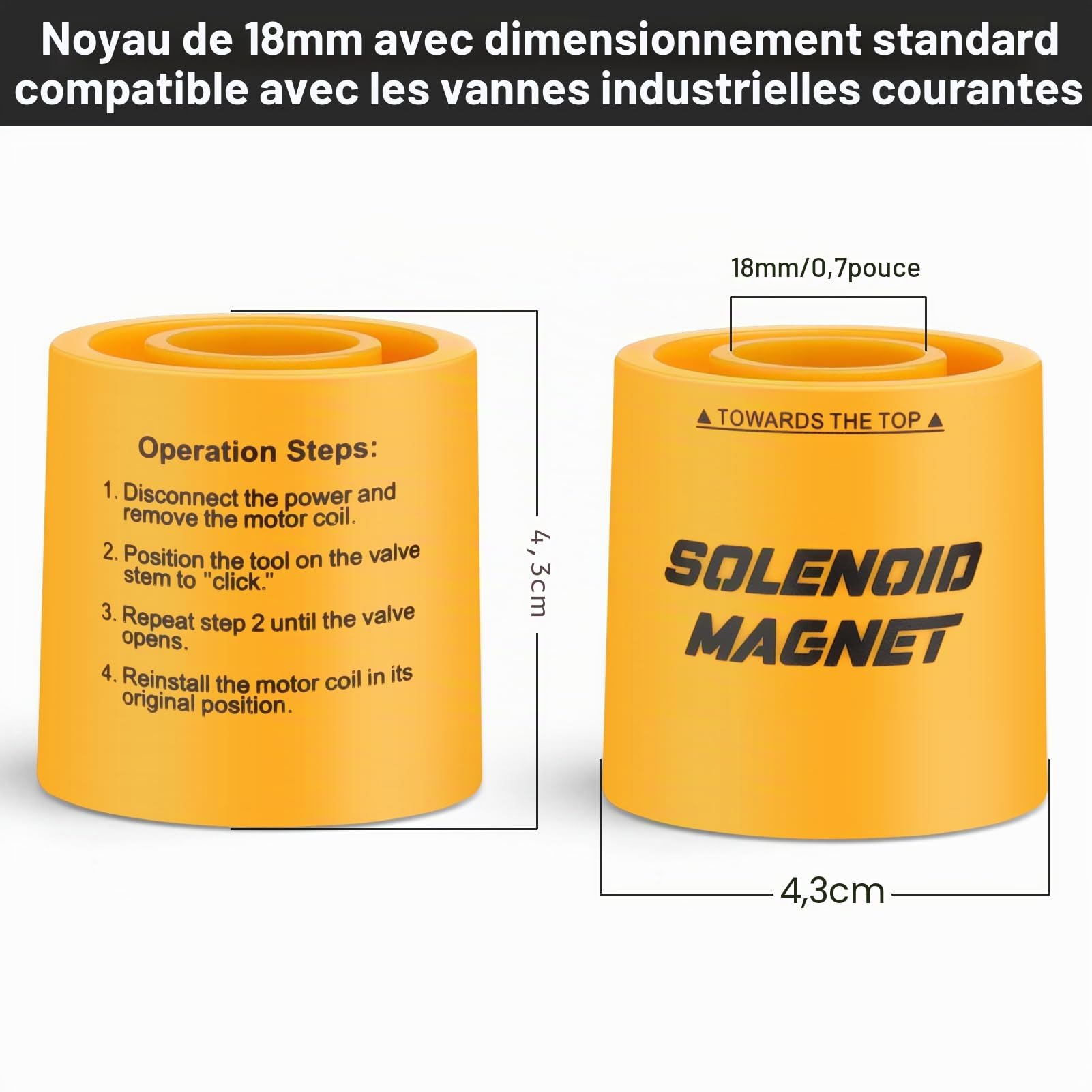 Aimant solénoïde pour électrovanne #TLMKC, outil de dépannage de vanne électromagnétique 18 mm, compatible avec la plupart des vannes industrielles, 1 pièce