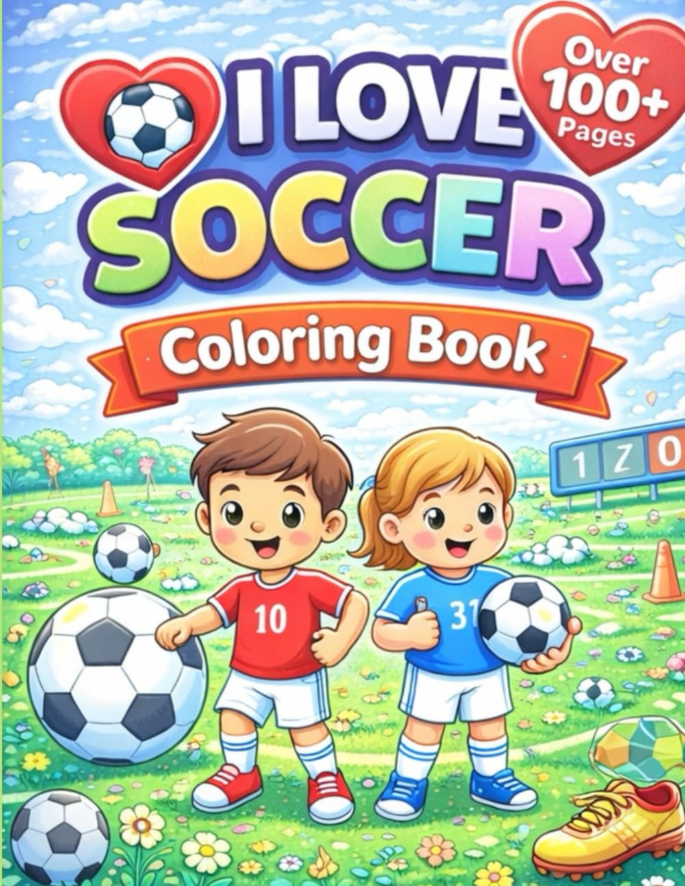 I Love Soccer Coloring Book: Fun and Easy to Color Pages