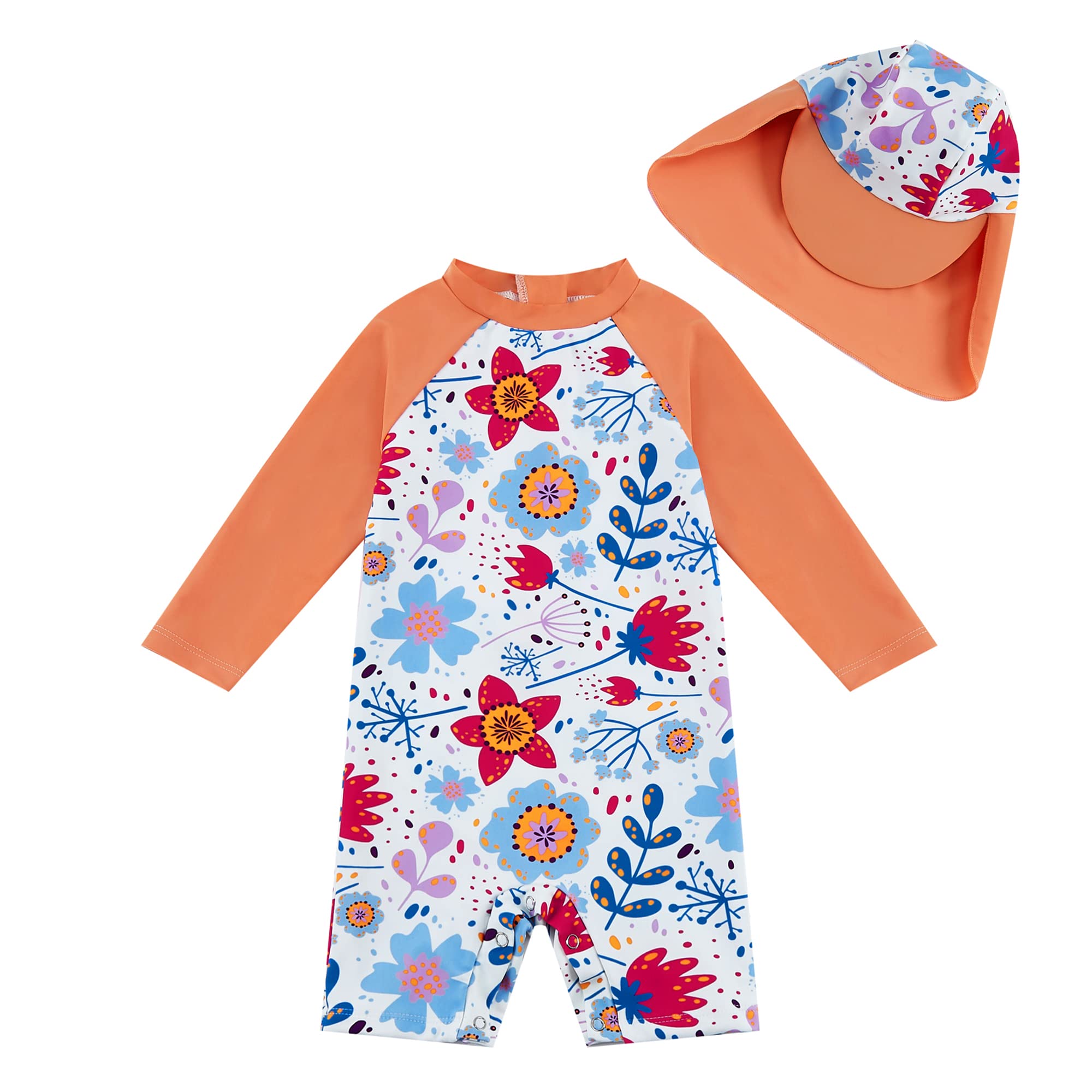 upandfast Baby Badeanzug mit Knöpfen UV Schutz Badebekleidung Für Baby Mädchen