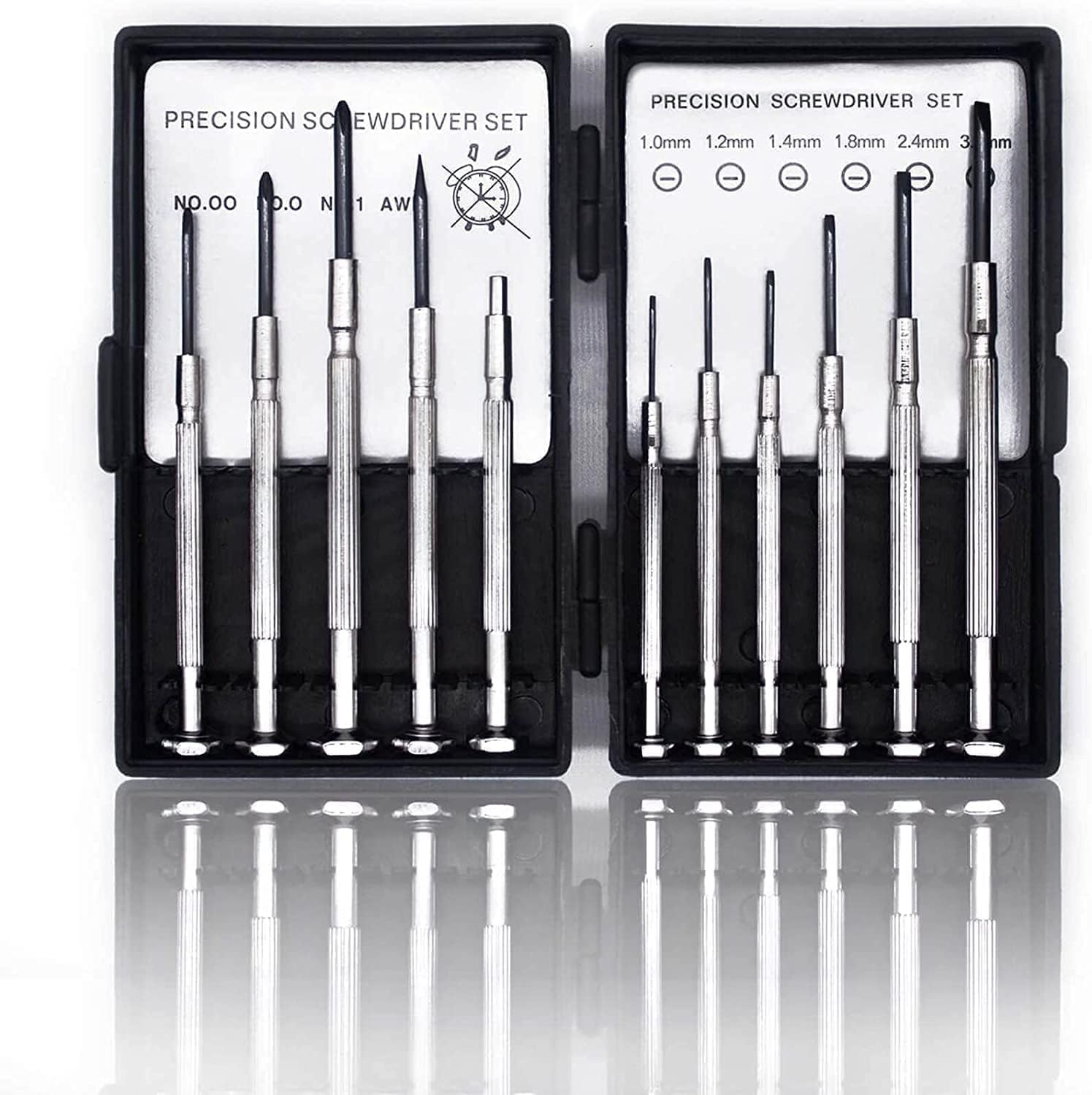 11Pcs Small Screwdriver Set, Mini Screwdriver Set, Eyeglass Repair Screwdriver with 11 Different Size Flathead and Philips Screwdrivers, Ideal for Watch, Jewelers