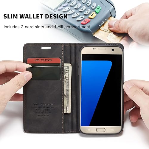 Miniatura 2 de Funda de cuero estilo cartera vintage para Samsung S