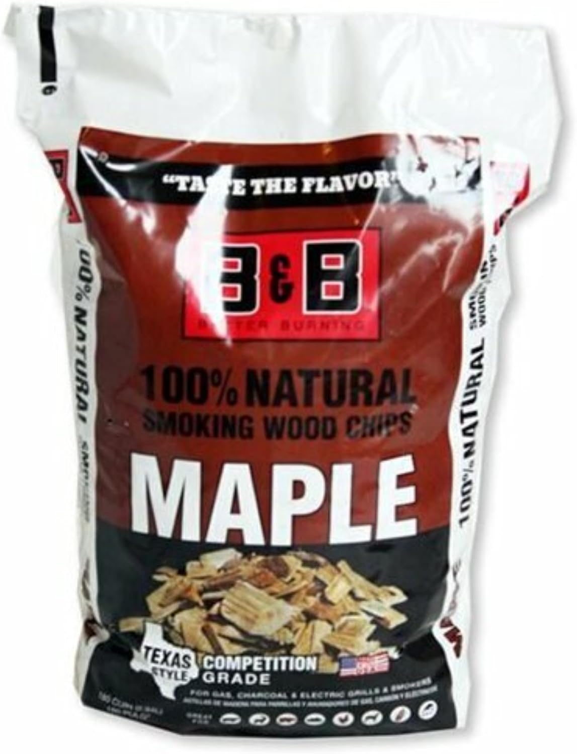 B&B Charcoal Maple Wood Smoking Chips 180 cu. in. Case of