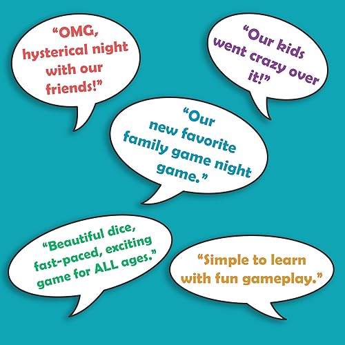 Vista 7 de Juego de dados Roll The Bones para niños, juego de dados de ritmo rápido para noche de juego familiar, 2-6 jugadores mayores de 5 años