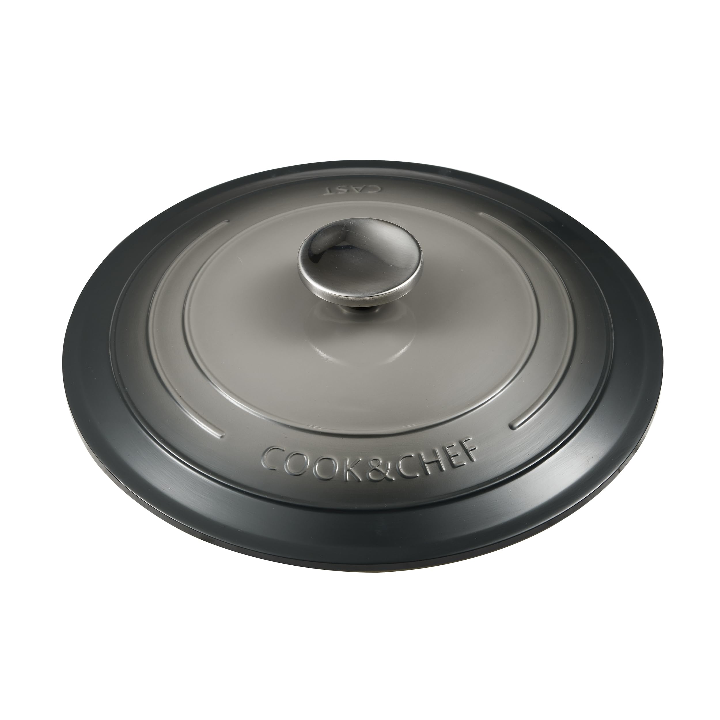 BERGNER Excalibur Grey – Cacerola Con Tapa de 28 cm – Fabricada Aluminio Fundido - Interior Recubrimiento Color Crema - Exterior Color Gris - Apto Inducción - Pomo Acero Inoxidable