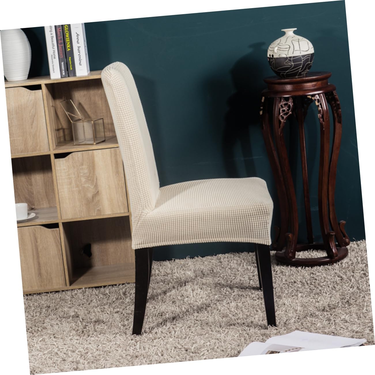 ABOOFAN 6pcs Dining Room Chair Covers Elastic Seat Covers Protective for Banquet Wedding Party Easy Storage