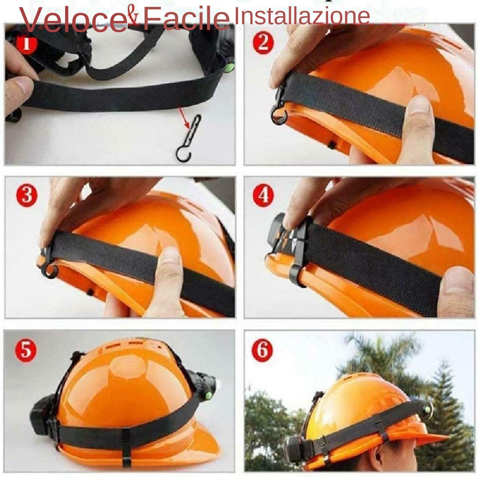 Clip Per Lampade Frontali Da Caschetto Set Ganci Sicuri Attacco Morsetto Casco Duro Manutenzione Costruzioni Lavoro Industriale
