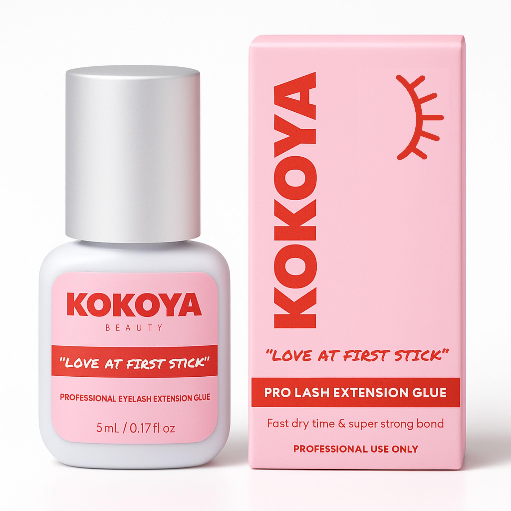 KOKOYA Beauty Eyelash Extension Glue 5mL/0.17 fl oz – Salon Pro Lash Glue for Eyelash Extensions | Super Strong Hold Eyelash Adhesive | Long Lasting