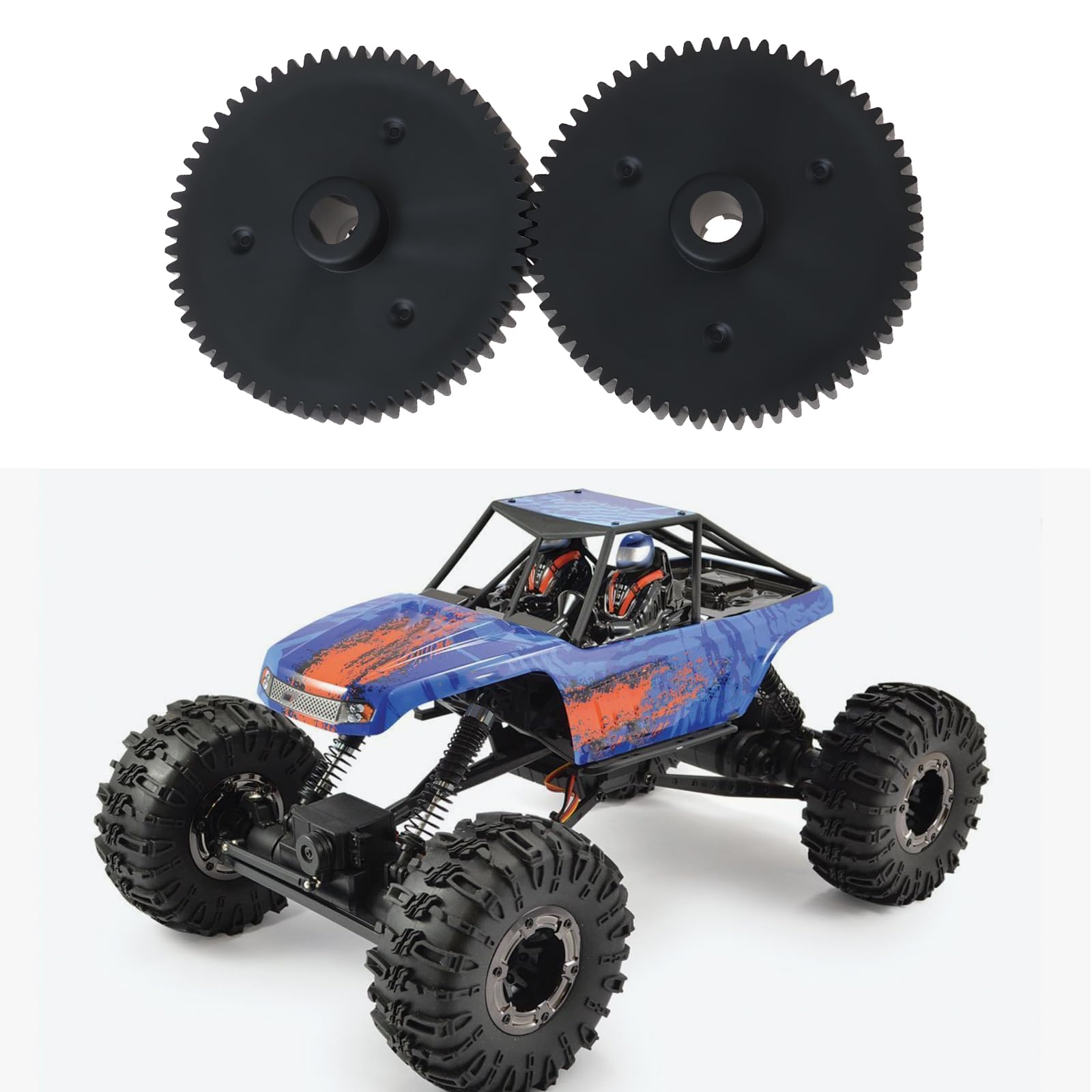 Create idea 2x Plastic 62T RC Motor Main Spur Gears OEM: FTX8327 Compatible with FTX Ultra-4 Zorro 1/10 - Image 3