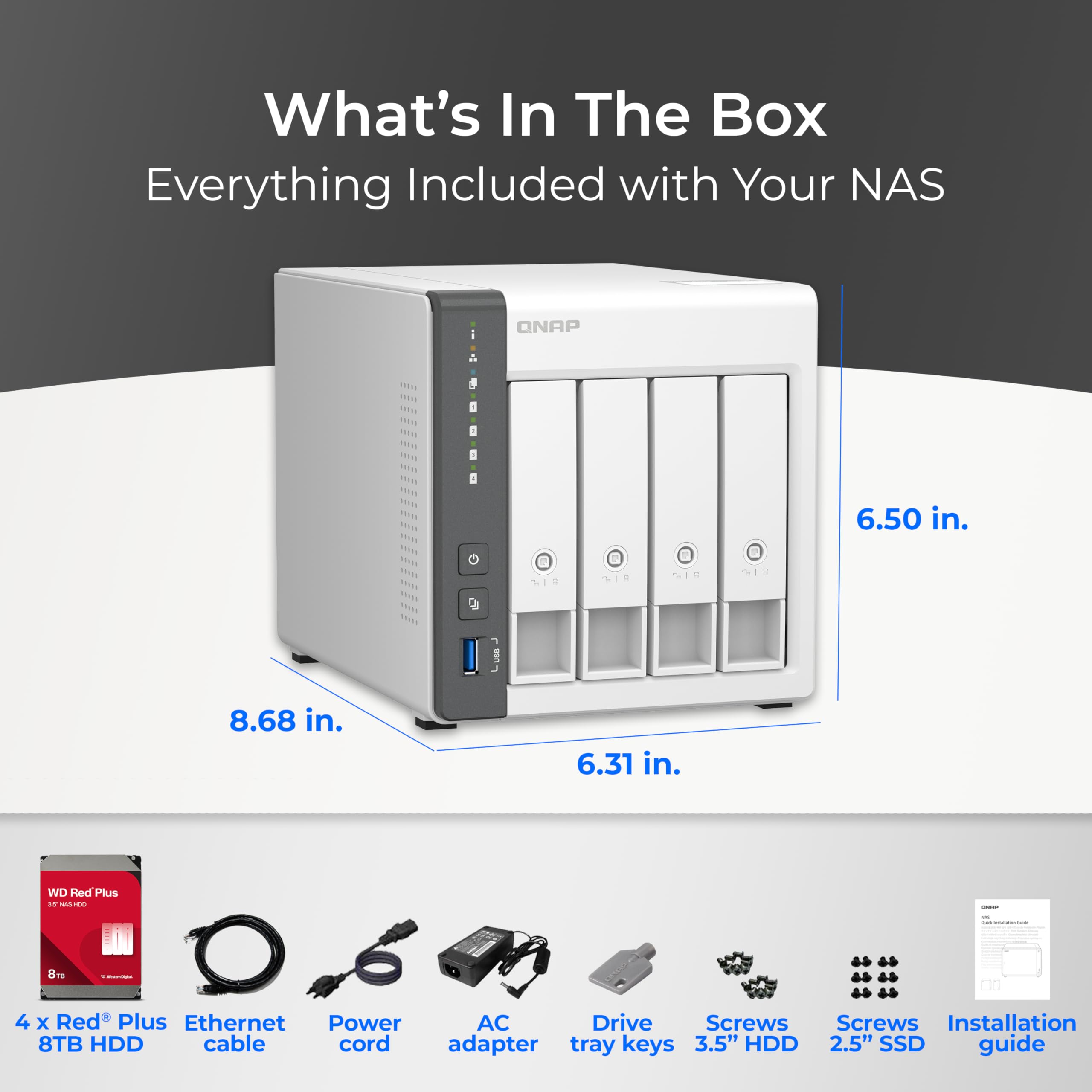 Amazon.com: QNAP 4 Bay NAS with 24TB Storage Capacity