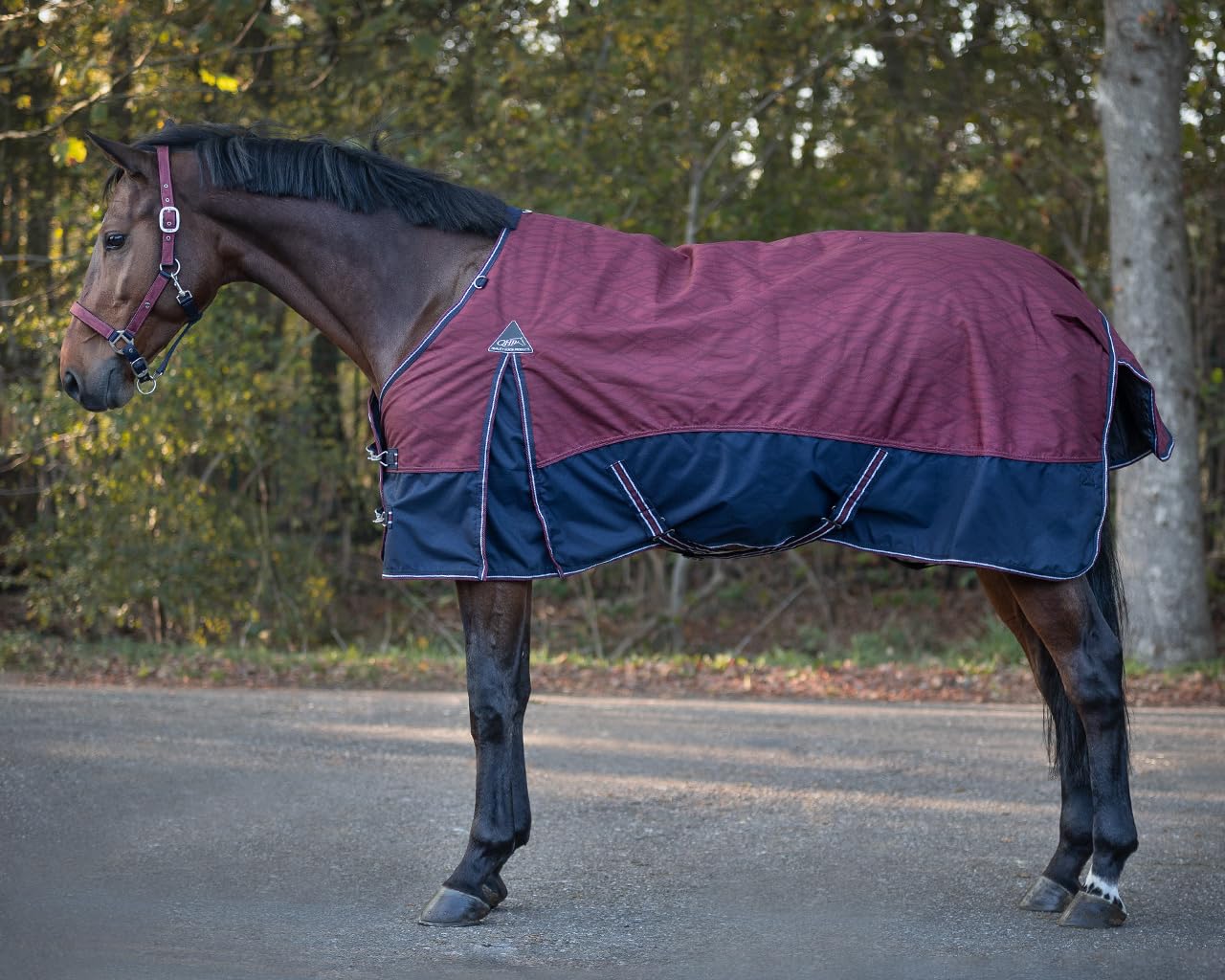 QHP Turnout Collection - Coperta antipioggia in pile (135 cm, ciliegia)